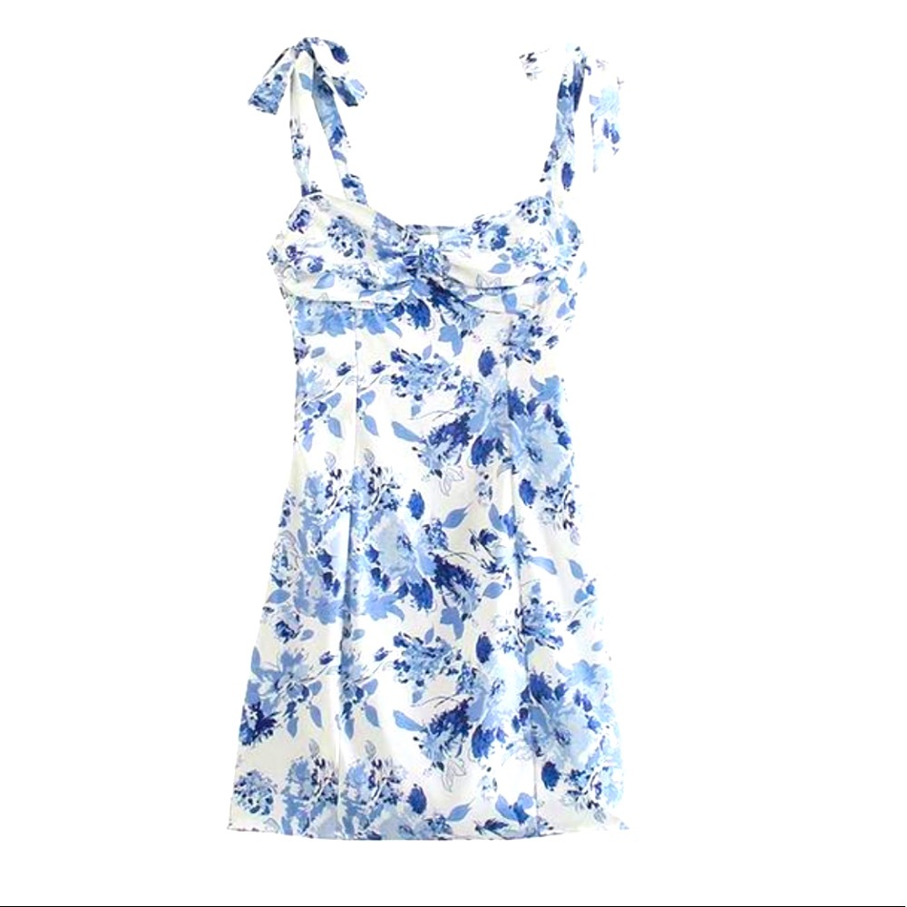 NWOT Goodnight Macaroon “wendy” tie strap midi dress